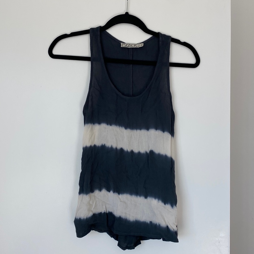 Chloe K, M, striped tank top